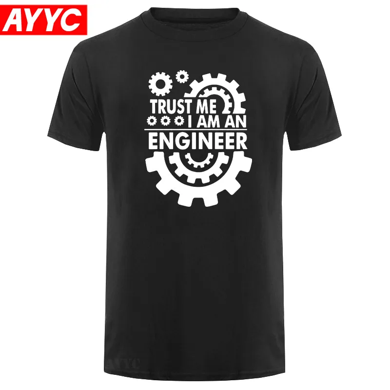 

AYYC футболка, футболка, хлопок, надпись TRUST ME, я инженер, Мужская футболка с принтом, повседневная мужская футболка с круглым вырезом, вязаные ...