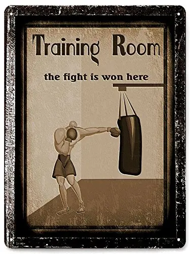 

Boxing metal Sign training / vintage style Mancave wall decor
