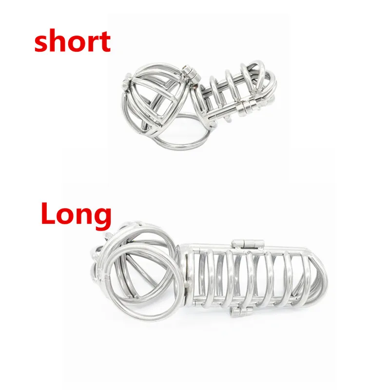 

Male Chastity Device Cock Cage Stainless Steel Bondage Penis Lock Restraints Cockcage Adult Sex Toys for Men XCXA069 XCXA070