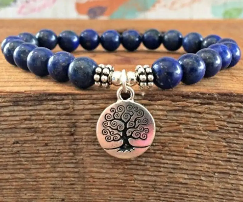 

Fashion Classic Blue Zircon Yoga Wristband Tree Pendant Bracelet Ladies Bracelet Jewelry Gift