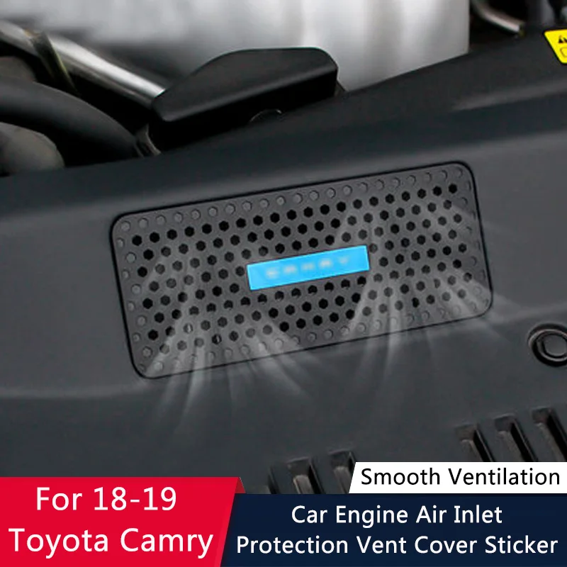 QHCP محرك السيارة مداخل تهوية حماية تنفيس غطاء ملصق ABS صافي الغبار الحشرات واقية لتويوتا كامري 2018 + اكسسوارات السيارات