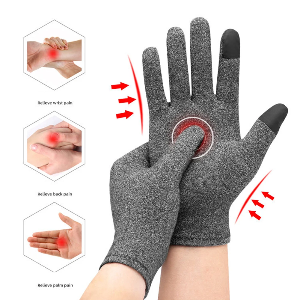 

1 Pair Winter Arthritis Gloves Touch Screen Gloves Therapy Compression Gloves Ache Pain Joint Relief Warm Full Finger Mittens