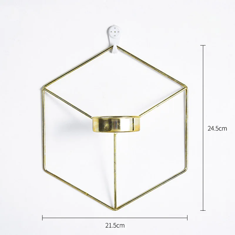 

Metal Candle Holder Nordic Geometric Wedding Centerpieces Decoration Wall Candle Holders Home Hanging Storage Racks Candlestick