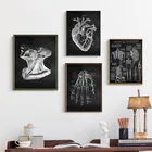 Медицинское офисное украшение, искусственное сердце, искусственное сердце, холст, картина, скандинавский постер, настенное украшение