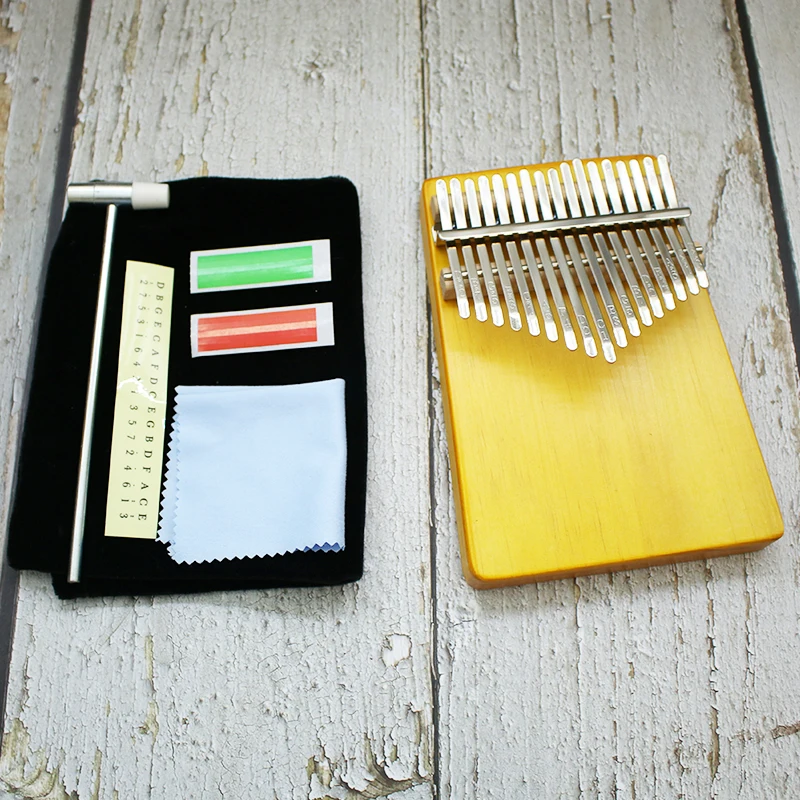 Калимба типа 17 Африканское пианино из твердой сосны красного дерева пальцевое