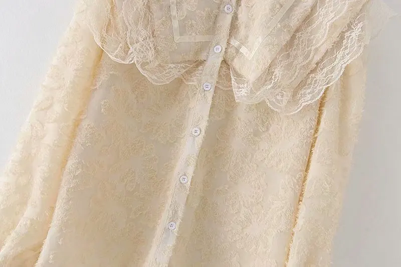 Новый женский жаккардовый кардиган с кукольным вырезом женская блузка топы