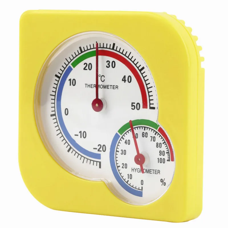 Indoor Outdoor Square Double Dial Thermometer Hygrometer Thermometer Humidity Meter Inductive Pointer-20C-50C 40%off
