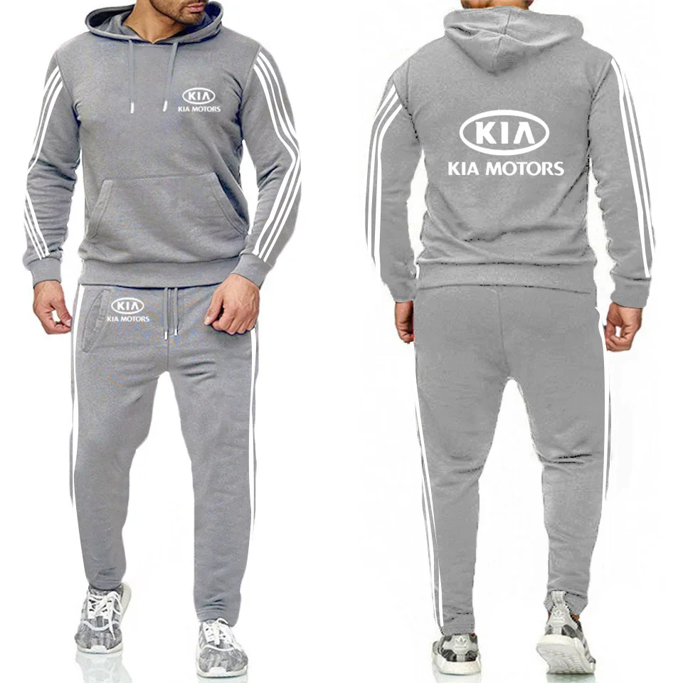 

Unisex Hoodies Men KIA Car Logo Printed Sweatshirt Fashion Men Hoodie Casual Fleece Hoodies Pants Suit 2Pcs