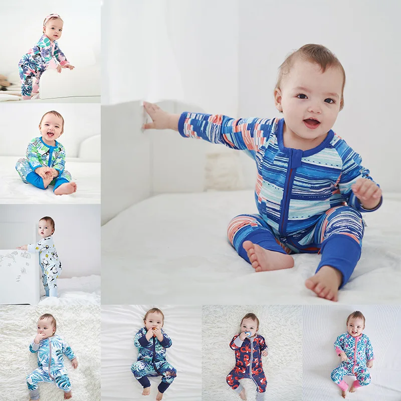 

Children's clothing ins baby one-piece double zipper baby spring and autumn romper newborn outing clothes baby girl outfit