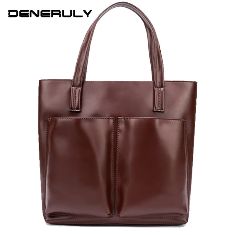 Женская сумка тоут из натуральной кожи большая винтажная с верхней ручкой