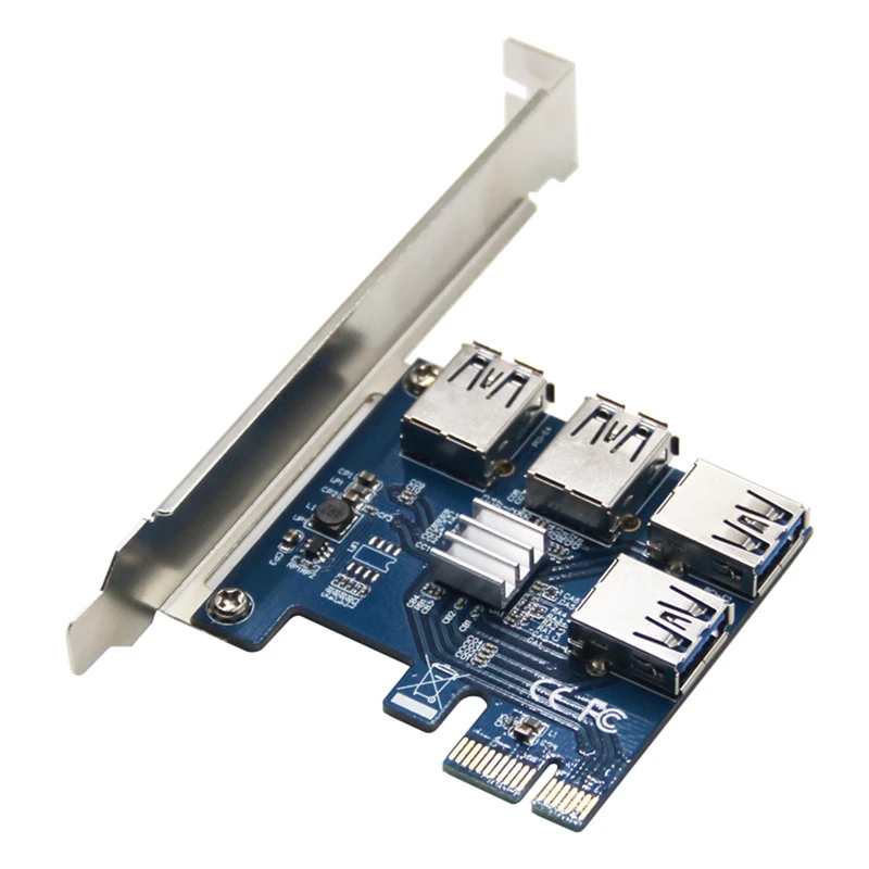 PCI E адаптер 1 к 4 X1 X16 карта расширения USB 3 0 концентратор для майнинга биткоинов