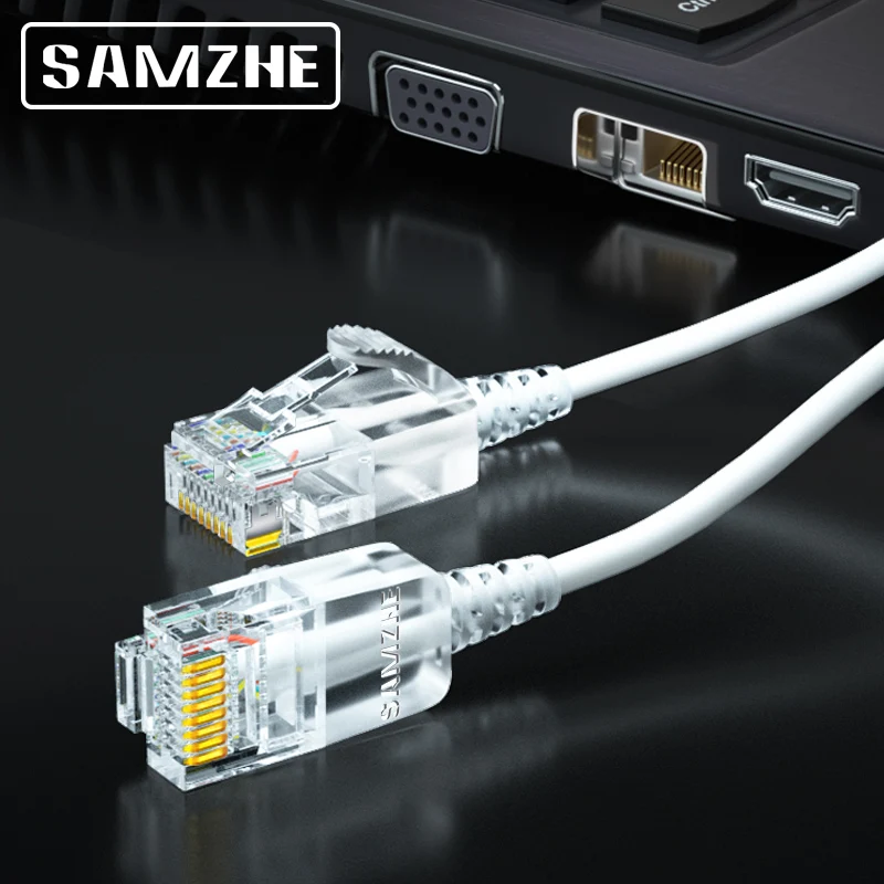 

SAMZHE Cat6A Ethernet Cable Ultrafine Cat 6 UTP Ethernet Patch Cable - Slim RJ45 Computer XBox Networking LAN Cords