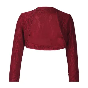 Kids Girls Cardigan Short Coat Jacket Long Sleeve Pure Color Floral Lace Shrug Open Bolero cardigan  in India
