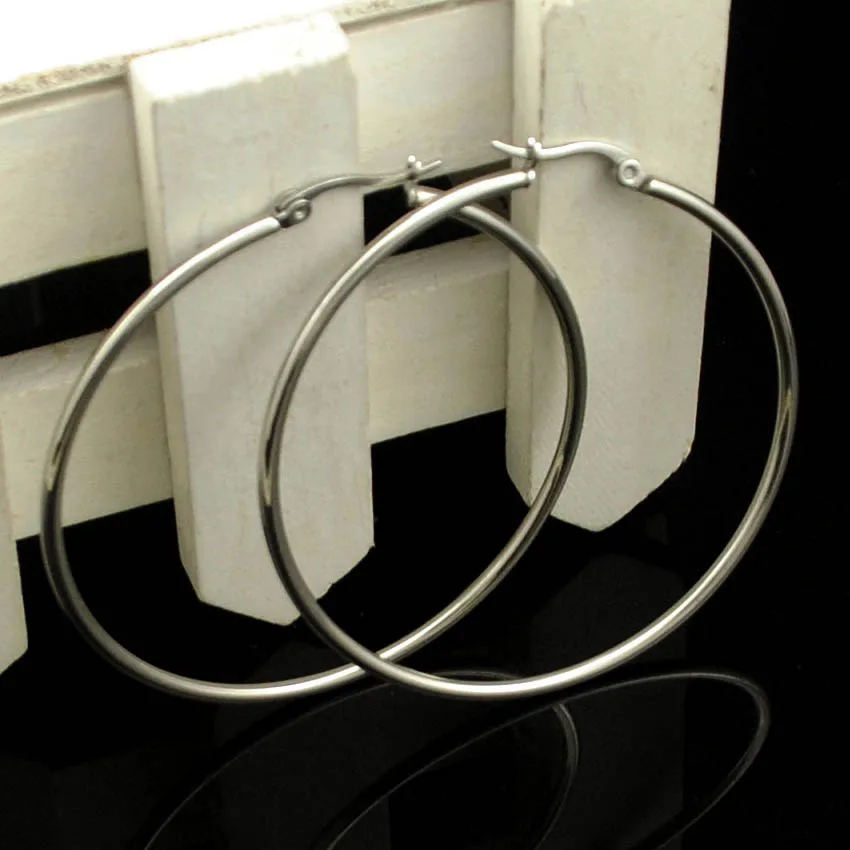 

Gold color Stainless Steel Earrings 2018 Women Small or Big Hoop Earrings Party Rock Gift, Two colors wholesale