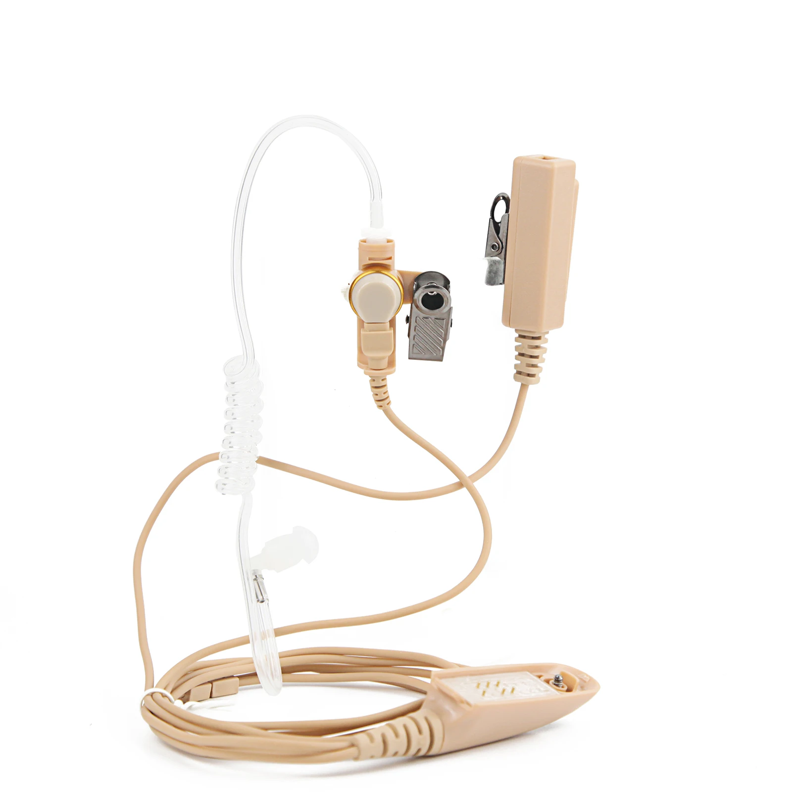 Acoustic Air Tube Headset FBI Style Beige Earpiece Mic for Motorola Radio GP328 GP338 HT750 HT1250 PR860 PRO5150 PRO5350 MTX150