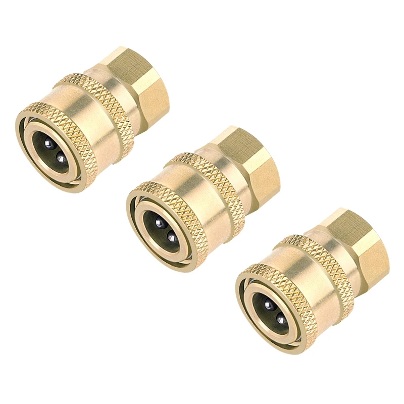 

3 Pack Pressure Washer Coupler, Quick Connect Fittings 1/4 Inch Quick Coupler Female NPT Socket