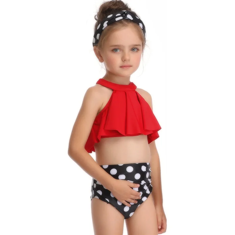 Милая одежда для мамы и дочки Купальники Mommy and Me купальник подходящая друг к