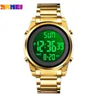 Творческий светодиодный отображение цифр наручные часы Для мужчин кварцевые часы с секундомером, Водонепроницаемый с будильником, мужские часы, Нержавеющаясталь Relogio Masculino