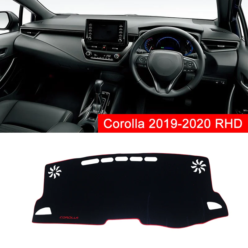 Чехол для приборной панели автомобиля Toyota Corolla, коврик для приборной панели, защита от солнца, защита от УФ-лучей, аксессуары - Название цвета: RHD Red  Side
