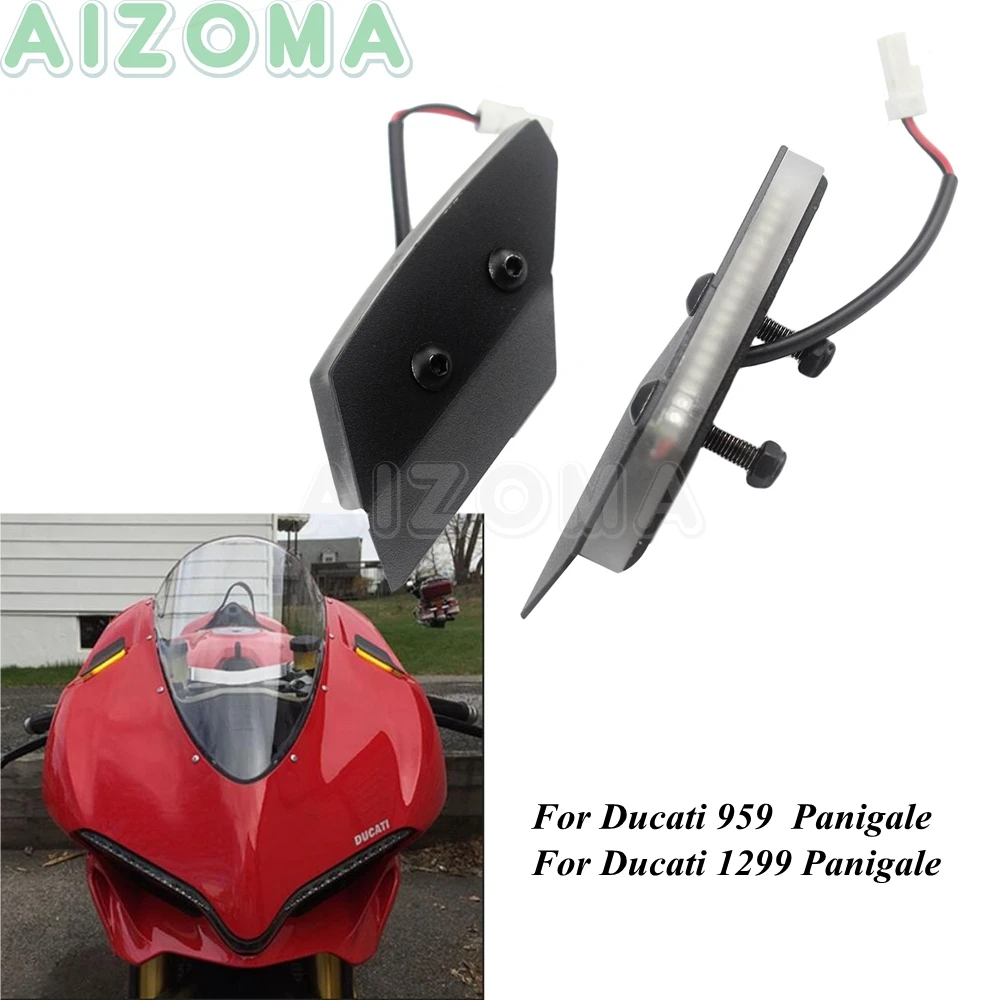 

2 шт., алюминиевые светодиодные зеркала для Ducati 959 / 1299 Panigale
