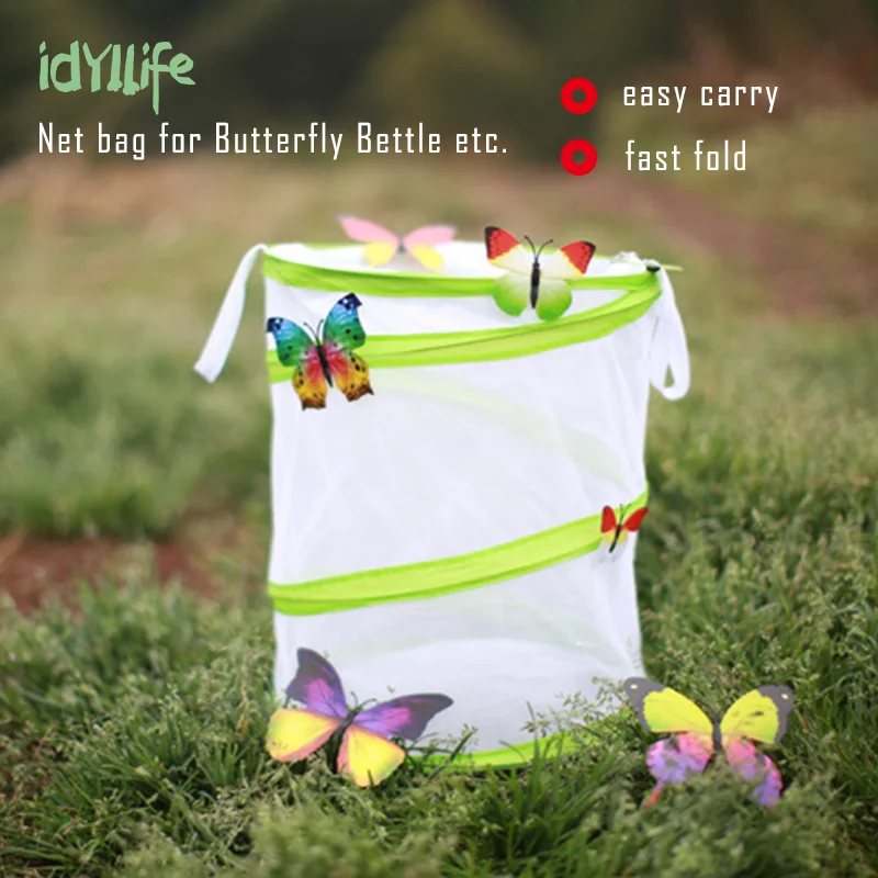 

idYllife Net Cage for Bugs butterfly beetle Dragonfly worms raising outdoor portable box