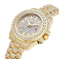 wholesale fashion men women luxury gold watch full diamond iced out quartz wristwatches casual dress sport clock montre