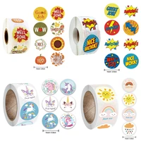 cute unicorn mermaid thank you stickers kawaii kids 500pcs cartoon tape sticker rolls for packaging student stationary supplies