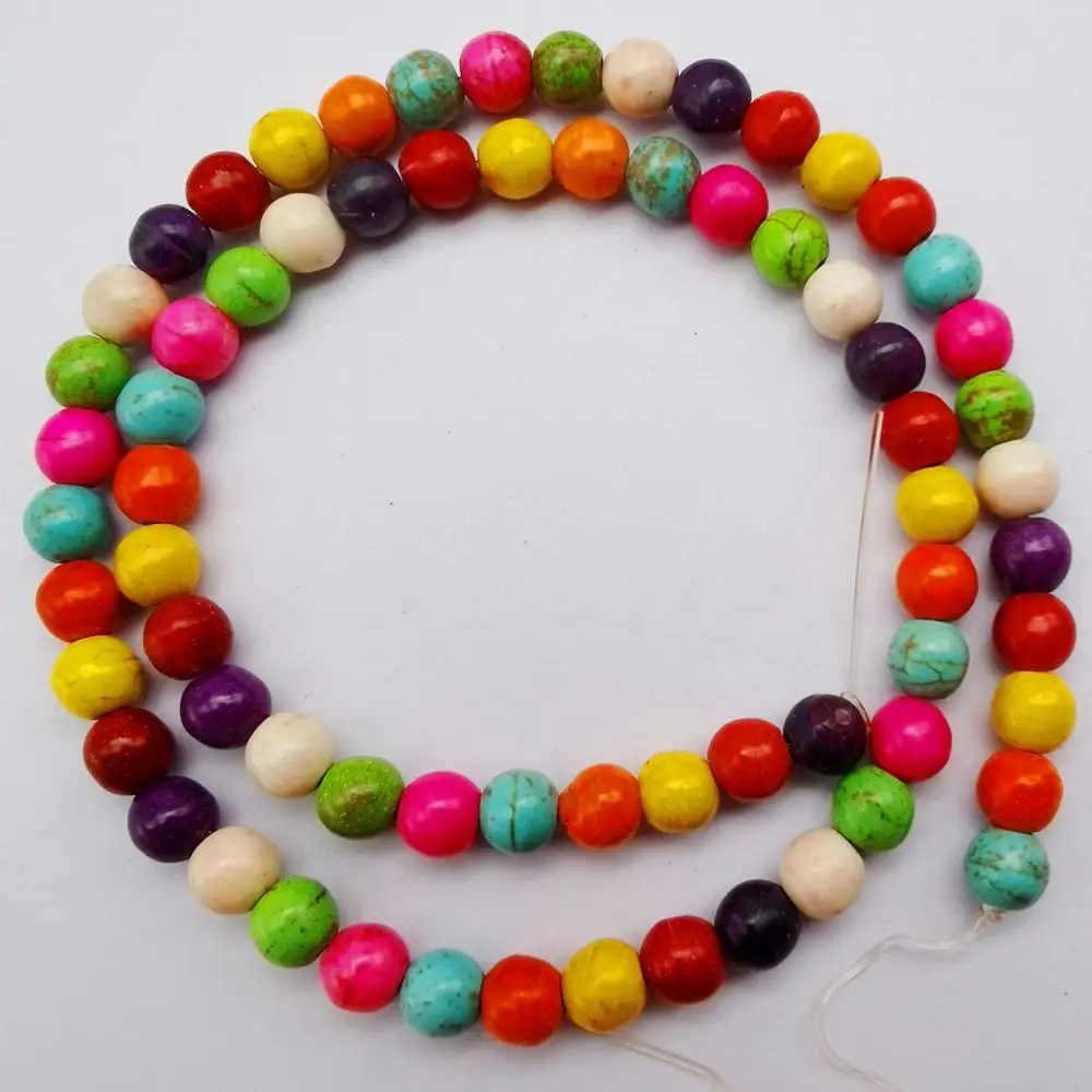 

6 мм Синий Howlite Круглые свободные бусины прядь 16 дюймов ювелирные изделия для женщин подарочная продукция C230