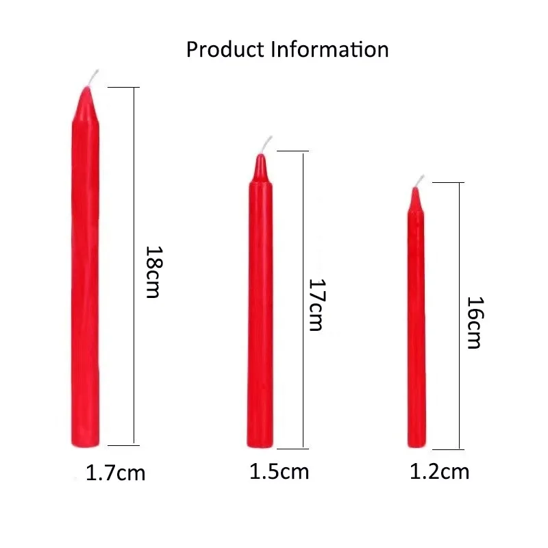 10pcs/set Home Decorative Candles Household Smokeless general Red candle Romantic Wedding Decoration long stick emergency |