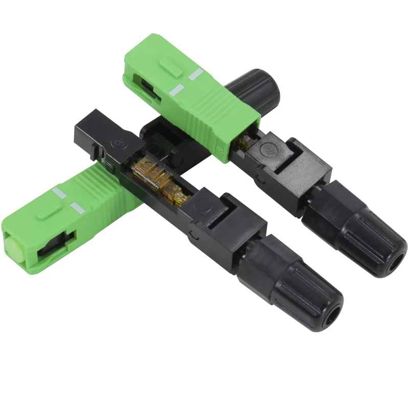 100PCS FTTH SCAPC single mode fiber optic SC APC quick connector FTTH Fiber Optic Fast Connector Free shipping