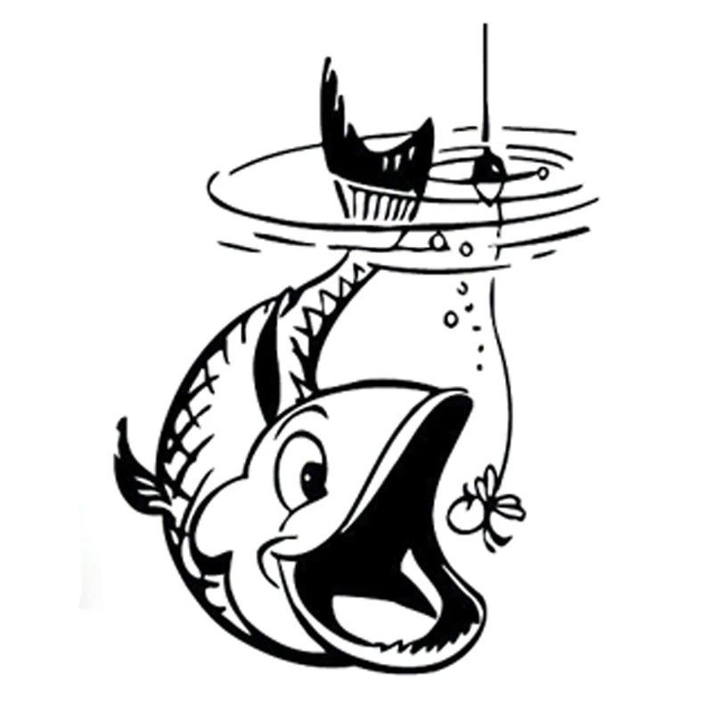 

Interesting Fish Fishing Silhouette Car Sticker Automobiles Motorcycles Exterior Accessories Vinyl Decals,18cm*13cm