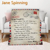 letter letters to my daughter express love blanket 3d print sherpa blanket on bed home textiles dreamlike gift blanket 08