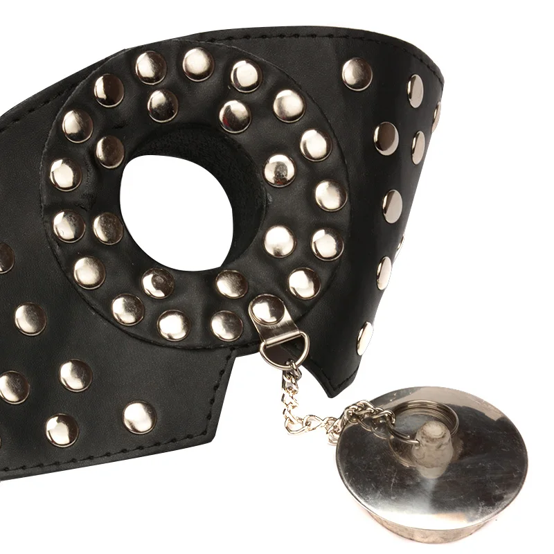 Кожаная маска портупея с открытым ртом для фетиша БДСМ|Игры взрослых| |