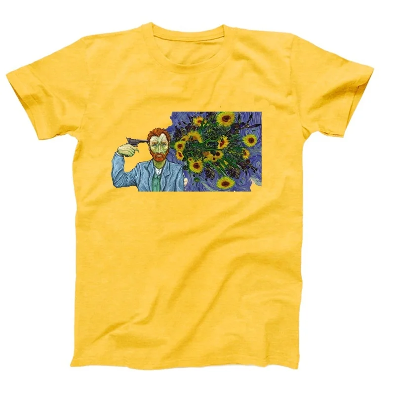 

Spoof Van Gogh Oil Painting Printing T Shirt Woman Short Sleeve Funny Graphic Tees Women Aesthetic Vintage T Shirt Ropa Mujer