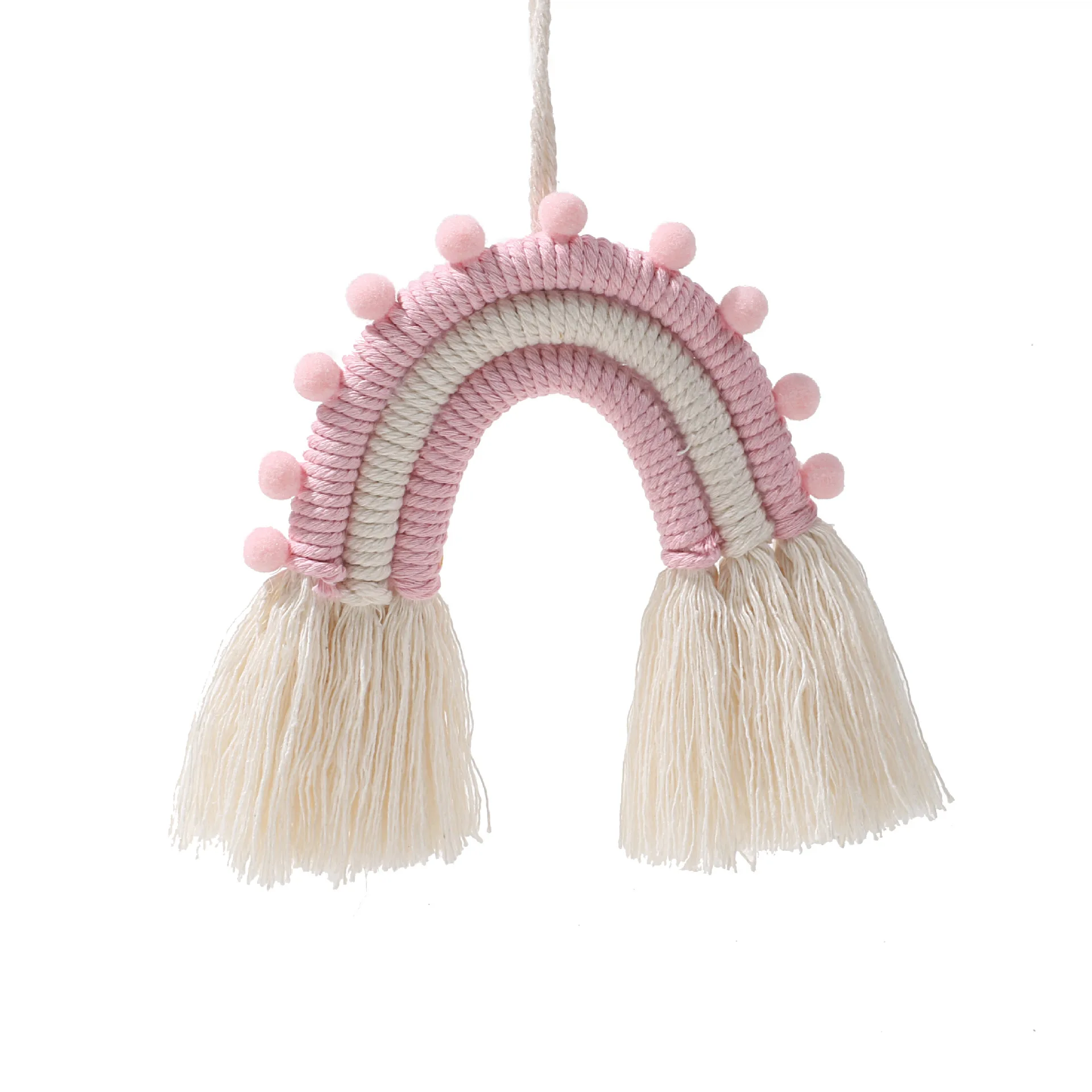 

Room Decoration Wall Hanging Ornaments Props Children Room Handmade Woven Cotton Rope Rainbow Cuerda de algodon paredwall tisse