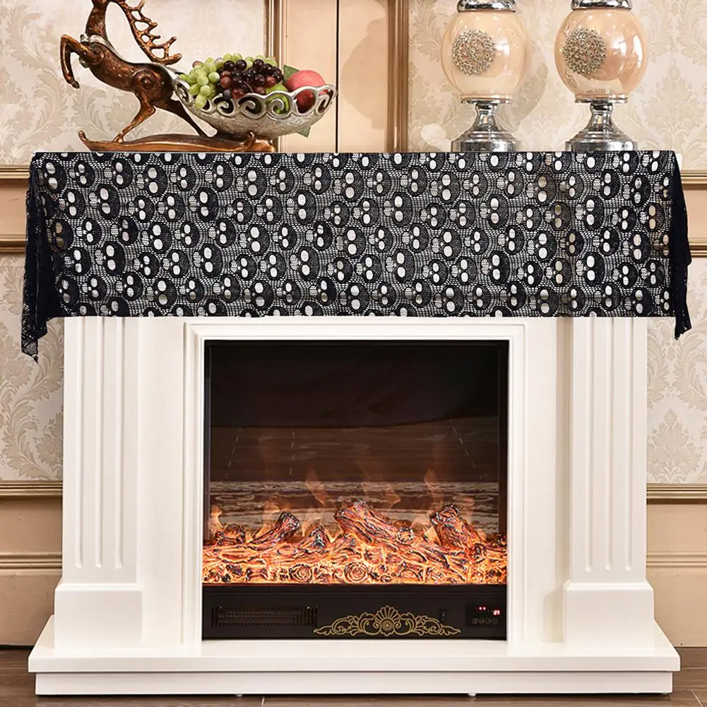 Черный кружевной стол с черепами в виде паутины 1 шт. тканевый чехол для стола на