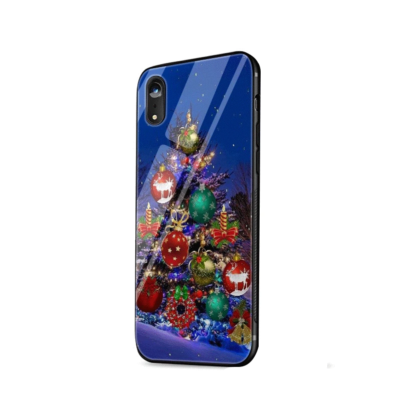 G11 Чехол для телефона из термопластичного стекла для Iphone 5, 5S, 6, 6 S, 7, 8 Plus, X, XR, XS Max, защитный чехол с изображением рождественской елки и снежинки - Цвет: G11