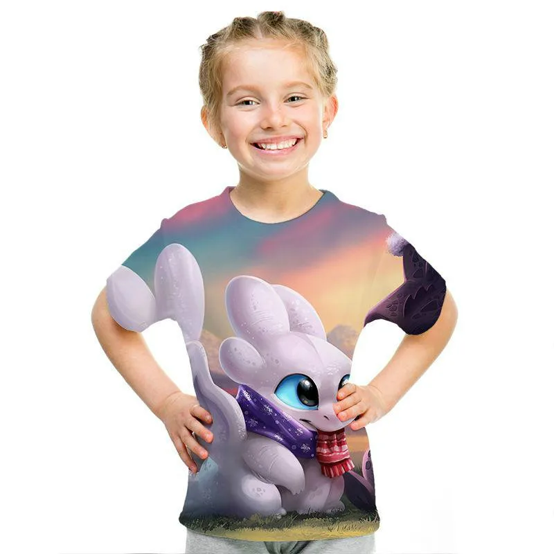 

Boys and girls cartoon printed T-shirt, boys fashion top, Harajuku street style, casual, crew neck, 3D, summer 2021 novelty
