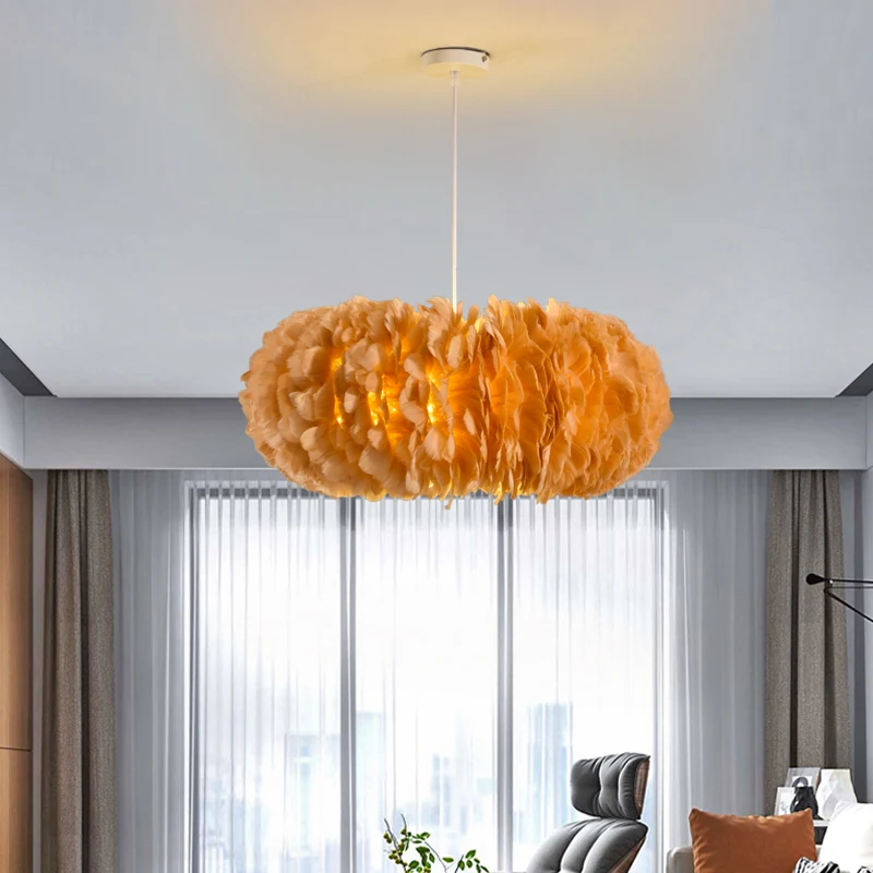 

Modern Feather Pendant Lighting For Bedroom/Living Room Art Decor Pendant Lamp Home Indoor Nordic Brief Light Fixture