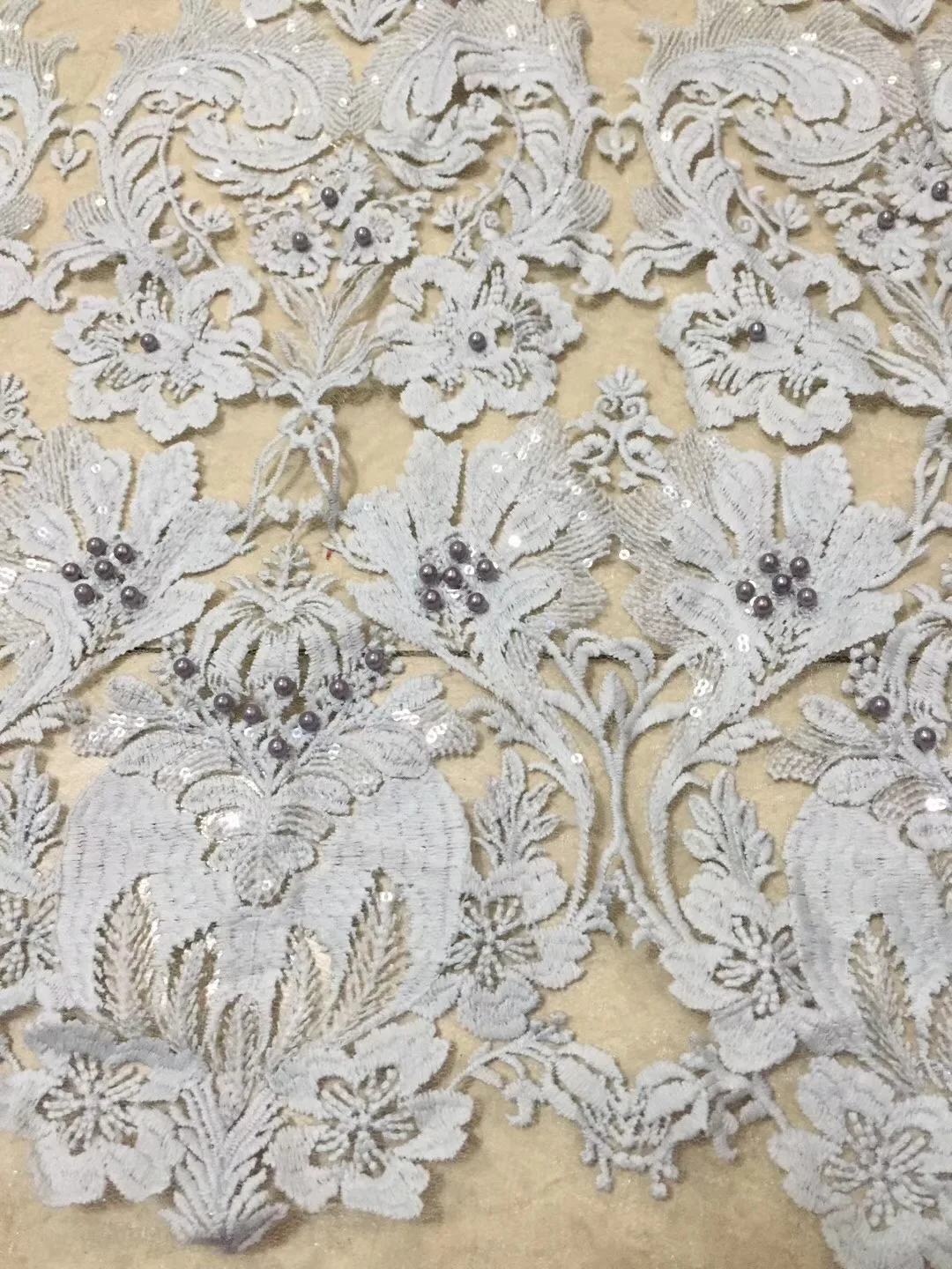 Лидер продаж кружевная ткань с блестками и бисером розовая/серая/белая/красная