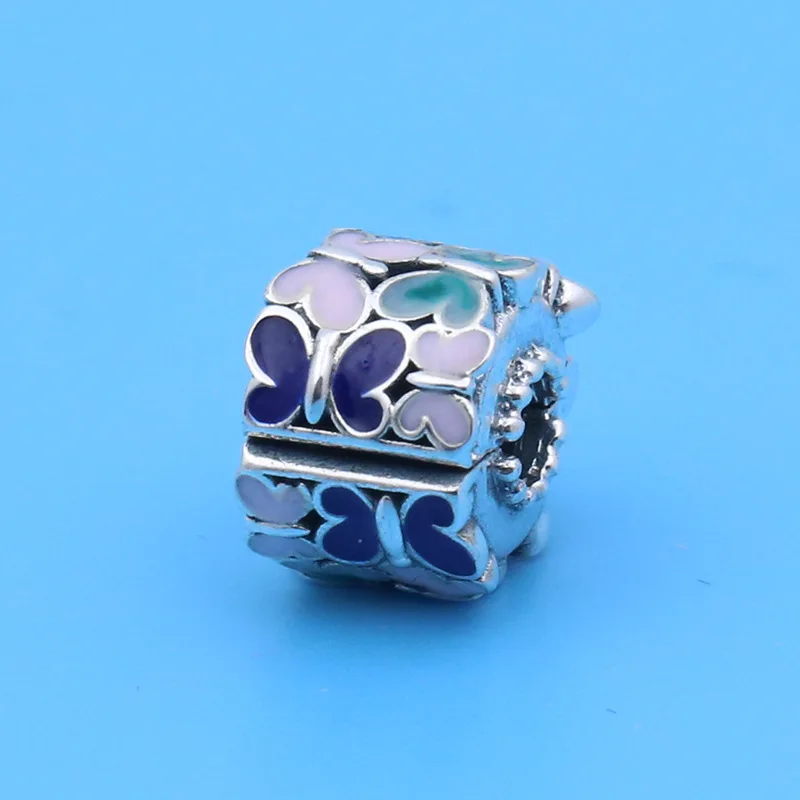

Genuine 925 Sterling Silver Charm Pretty Butterfly Arrangement Clip Beads Fit pan Women Bracelet & Necklace Diy Jewelry
