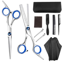 9pcs professional hairdressing scissors set thinning haircut scissors haircut tools barber pouch combs cape clips