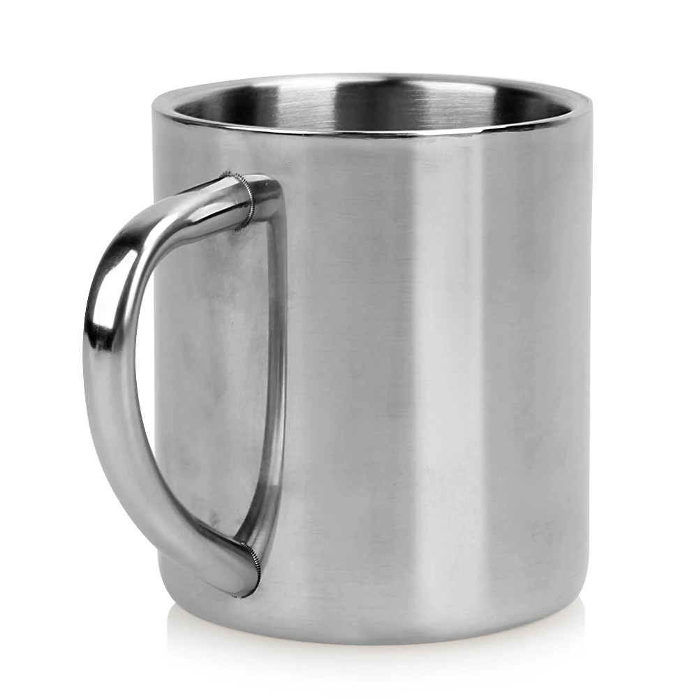 

220ml Double Wall Anti Scalding Coffee Mug Insulated Portable Stainless Steel Polishing Beer Tea Juice Drinking Cup for Student