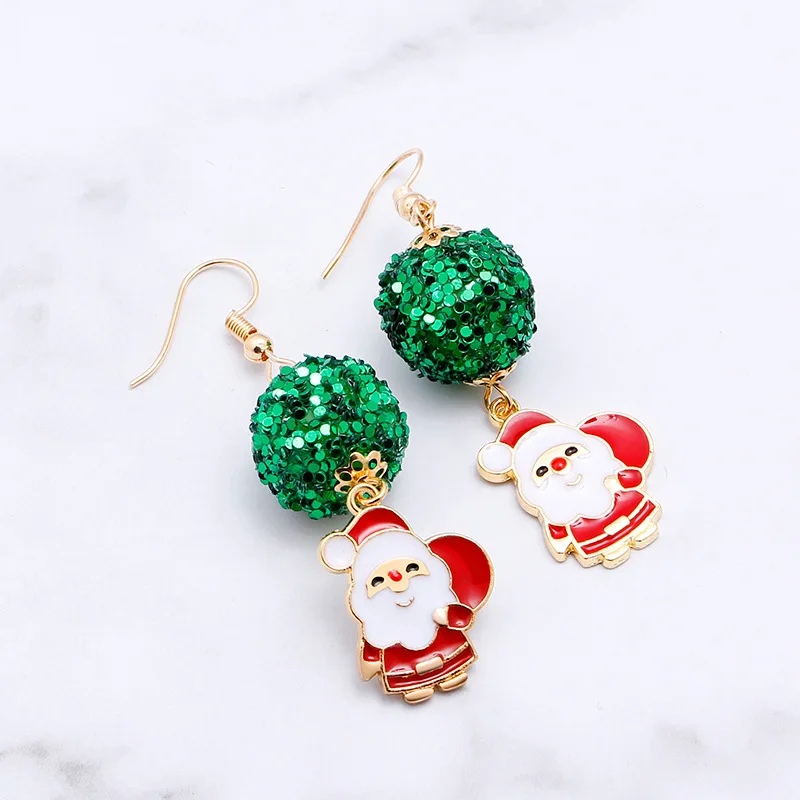Женские рождественские серьги Снеговик олень колокольчик Рождественская елка |