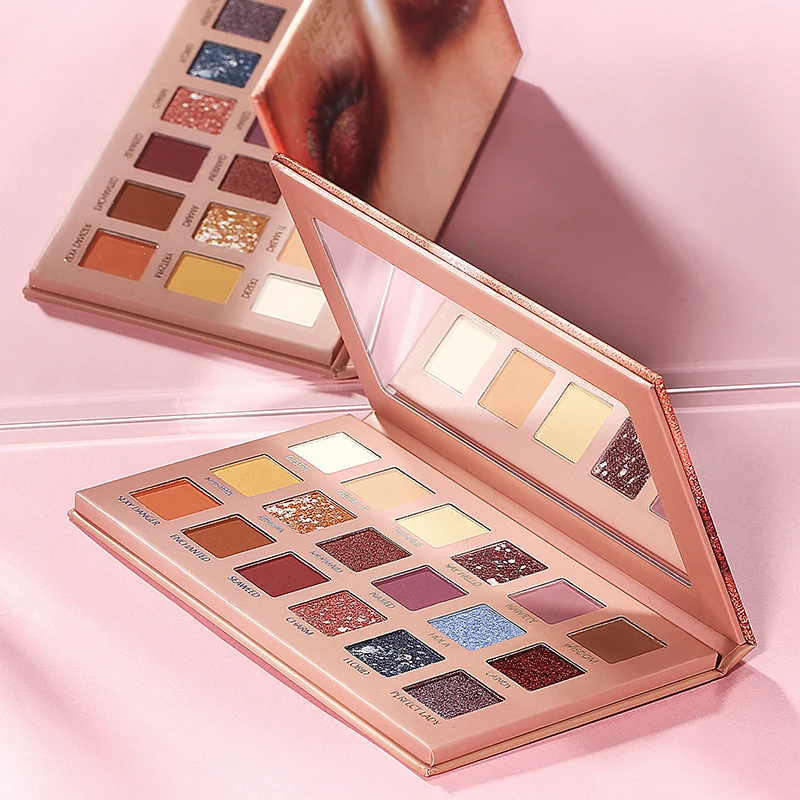 New Changeable Nude Eye Shadow Beauty Palette Makeup Kit 18 Colors Matte Shimmer Glitter Eyeshadow Powder Waterproof Pigmented |