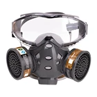 Защитная маска для лица с защитными очками, Противопылевой респиратор с активными углеродными фильтрами, многоразовая, моющаяся, защитная