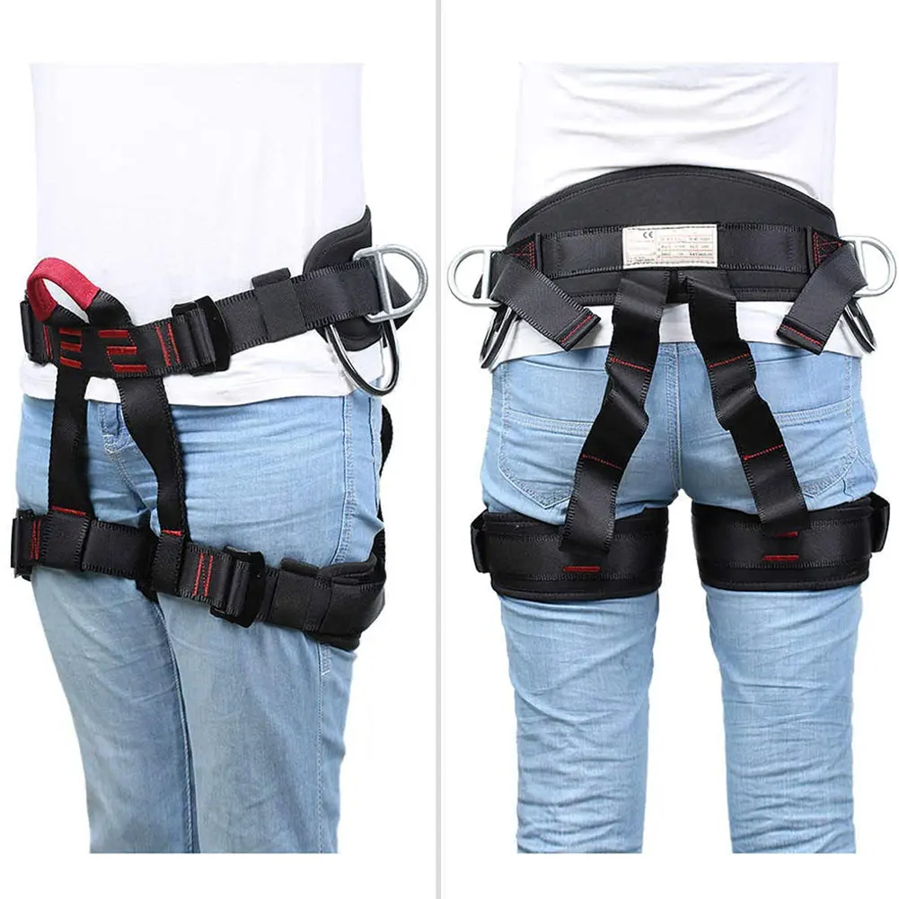 

Professional Climbing Harness Safety Thicken Adjustable Half Body Harness for Rock Mountain Tree Climbing Cave Rescue Belt
