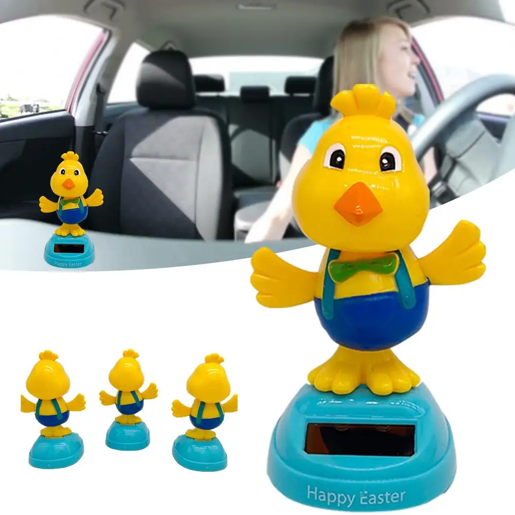 

Solar Shaking Head Doll Solar Swinging Chicken Animated Car Decoration Cartoon Car Plastic Chick Doll Car Interior Kids Toy Gift