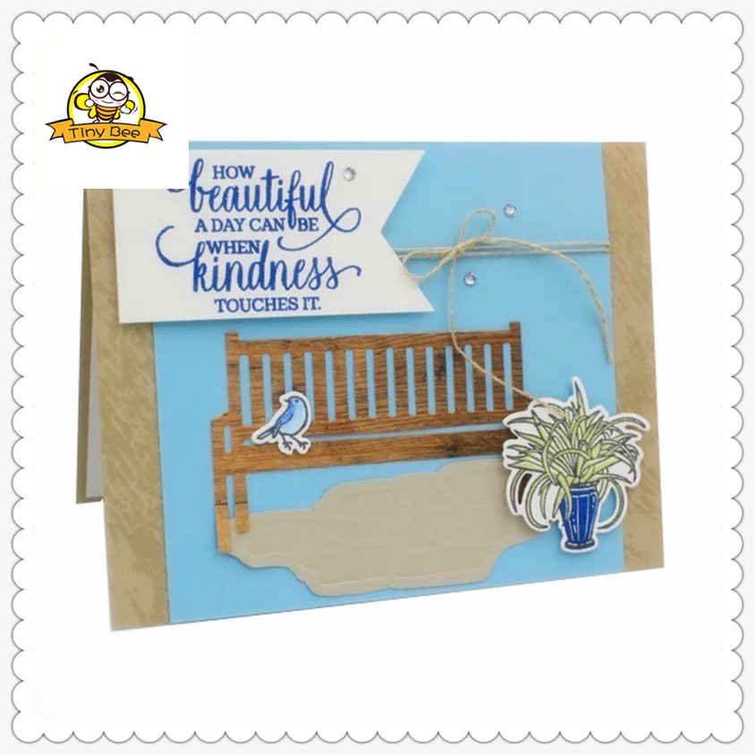 New Dresser Bench Metal Cutting Dies and Clear Stamps for Scrapbooking for DIY Card Making Cutting Crafts Stencil Dies