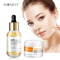 auquest 24k gold serum and vitamin c cream set remove dark spots whitening moisturizing anti aging skin care